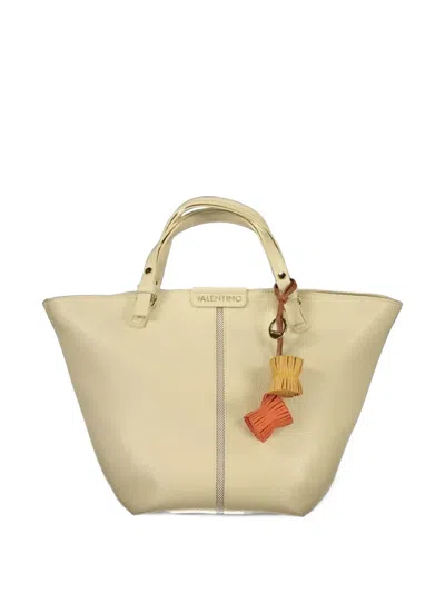 Valentino By Mario Valentino Tassel-detail Logo-strap Tote Bag In Neutral