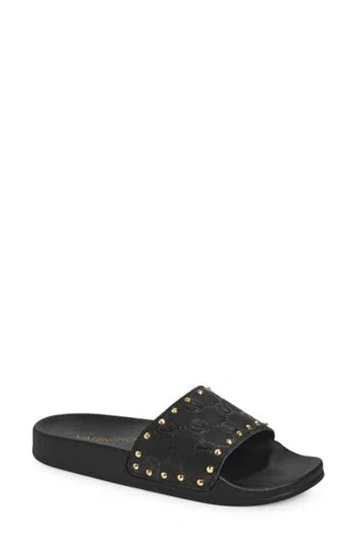 Valentino By Mario Valentino Terry Slide Sandal In Black