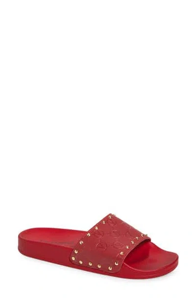 Valentino By Mario Valentino Terry Slide Sandal In Red