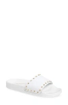 Valentino By Mario Valentino Terry Slide Sandal In White