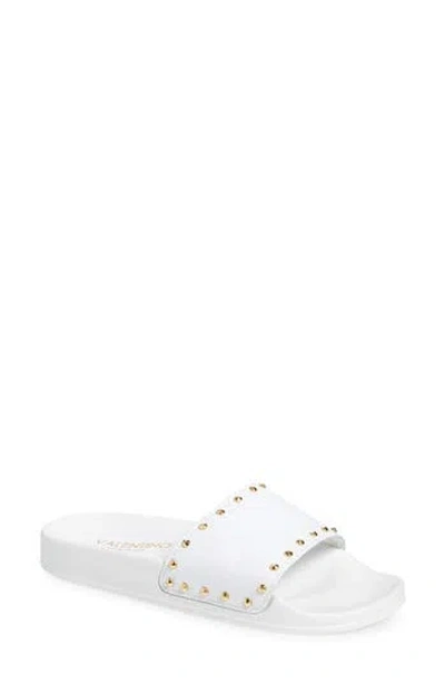 Valentino By Mario Valentino Terry Slide Sandal In White