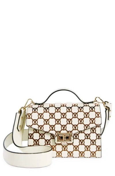 Valentino By Mario Valentino Titti Monogram Satchel Bag In White