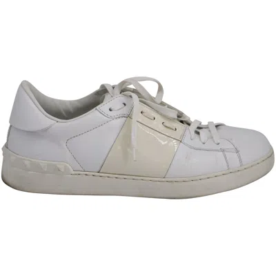 Valentino By Mario Valentino Valentino Accent Band Sneakers In White Leather