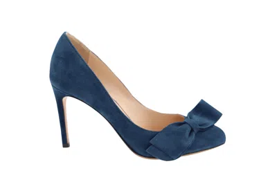 Valentino By Mario Valentino Valentino Bow Pumps In Blue Velvet