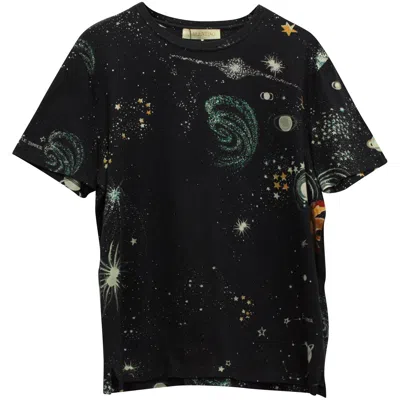 Valentino By Mario Valentino Valentino Cosmo Print T-shirt In Black Cotton Jersey