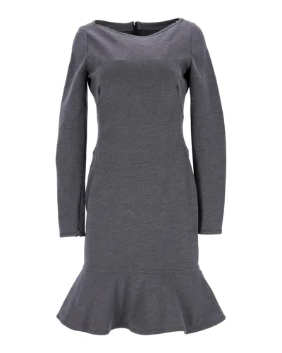 Valentino By Mario Valentino Valentino Flared Hem Dress In Grey Wool