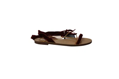 Valentino By Mario Valentino Valentino Flat Sandals In Red Leather
