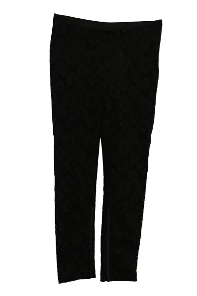 Valentino By Mario Valentino Valentino Lace Pants With Side Zip In Black Viscose