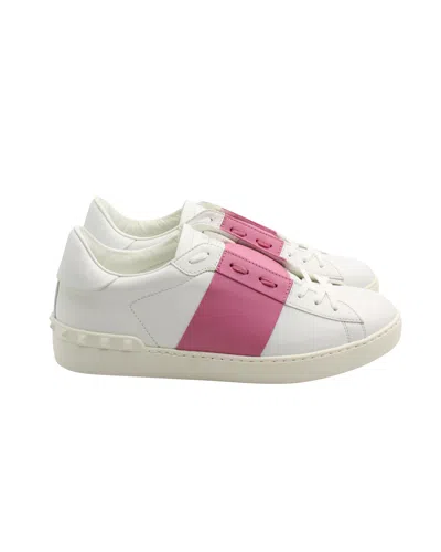 Valentino By Mario Valentino Valentino Open Sneakers In White Calfskin Leather