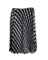 Valentino By Mario Valentino Valentino Pleated Midi Skirt In Multicolor Polyester In Multi