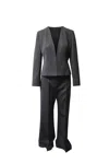 Valentino By Mario Valentino Valentino Trouser Suit Set In Black Virgin Wool In Black