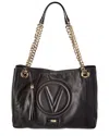 Valentino By Mario Valentino Verra Signature Leather Shoulder Bag In Black