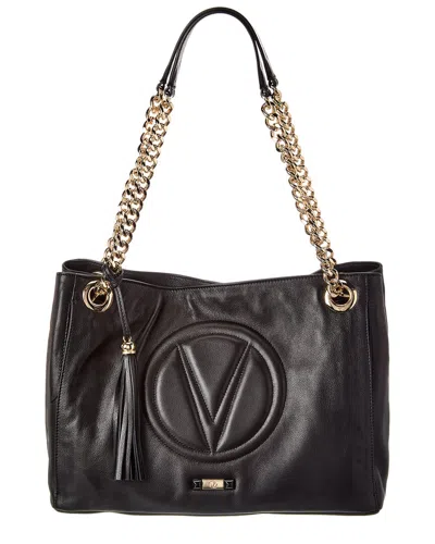 Valentino By Mario Valentino Verra Signature Leather Shoulder Bag In Black