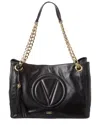 Valentino By Mario Valentino Verra Signature Leather Shoulder Bag In Black