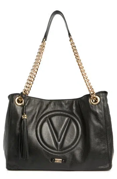 Valentino By Mario Valentino Verra Signature Leather Tote Bag In Black