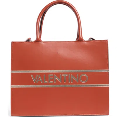 Valentino By Mario Valentino Victoria Gold Leather Tote Bag In Brown