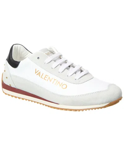 Valentino By Mario Valentino Vinny Leather & Suede Sneaker In White