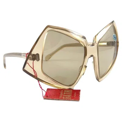 Pre-owned Valentino By Mario Valentino Vintage Jacques Fath Translucent 1970's Sunglasses Made In France. In Sand