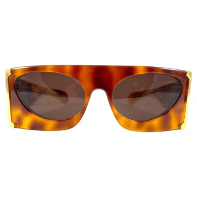 Pre-owned Valentino By Mario Valentino Vintage Mario Valentino Tortoise Theatrical 1980's Sunglasses Made In Italy In Brown