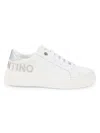 Valentino By Mario Valentino Women's Alice Leather Low Top Sneakers In White Holographic