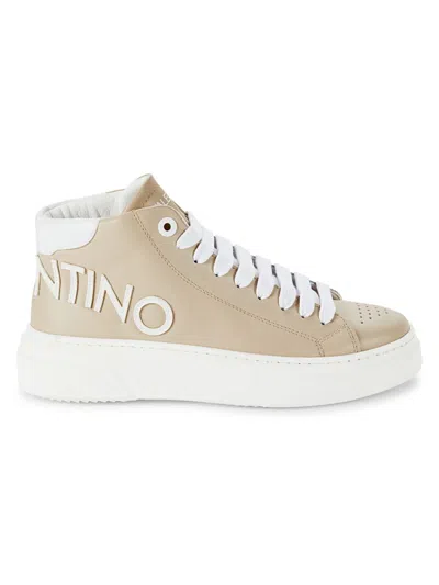 Valentino By Mario Valentino Women's Alisha Logo Mid Top Sneakers In Cream White