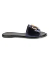 Valentino By Mario Valentino Women's Bugola Logo Leather Flat Sandals In Royal