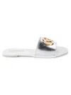 Valentino By Mario Valentino Bugola Slide Sandal In Silver