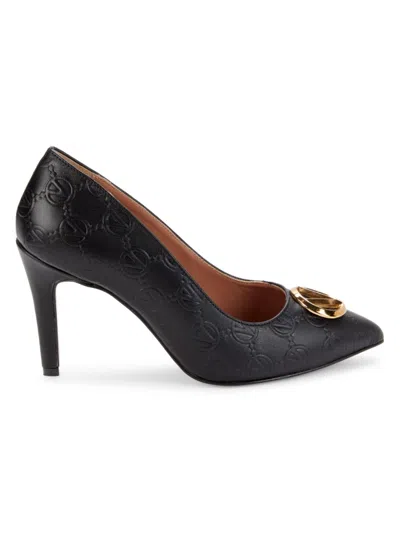 Valentino By Mario Valentino Women's Clara Logo Leather Pumps In Black