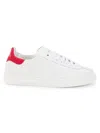 Valentino By Mario Valentino Women's Giuditta Leather Low-top Sneakers In White Red