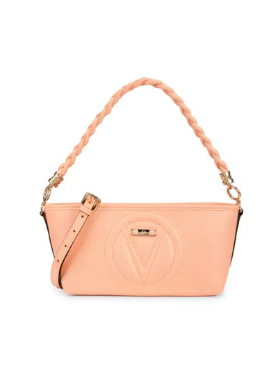 Valentino By Mario Valentino Women's Grace Logo Embossed Leather Top Handle Bag In Peach Blush