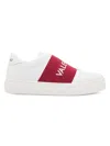 Valentino By Mario Valentino Women's Maya Contrast Logo Slip On Sneakers In White Red