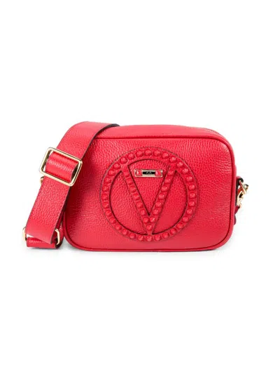 Valentino By Mario Valentino Women's Mia Logo Leather Crossbody Bag In Red