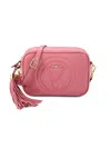 Valentino By Mario Valentino Mia Signature Leather Crossbody In Coral Pink