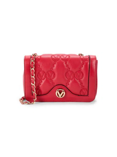 Valentino By Mario Valentino Women's Monogram Leather Crossbody Bag In Red