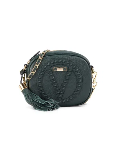 Valentino By Mario Valentino Women's Nina Studded Leather Crossbody Bag In Forest Green
