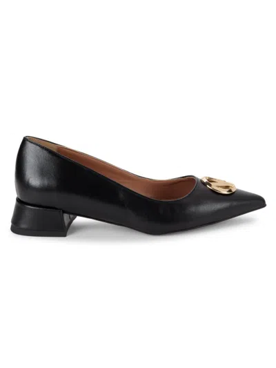 Valentino By Mario Valentino Women's Perla Logo Leather Pumps In Black