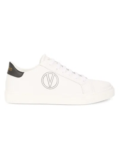 Valentino By Mario Valentino Women's Petra Leather Sneakers In White Black