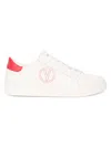 Valentino By Mario Valentino Women's Petra Leather Sneakers In White Red