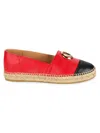 Valentino By Mario Valentino Women's Pineta Leather Espadrilles In Red