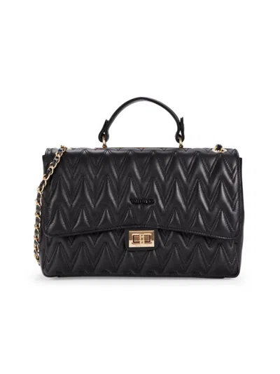 Valentino By Mario Valentino Women's Quilted Leather Satchel In Black