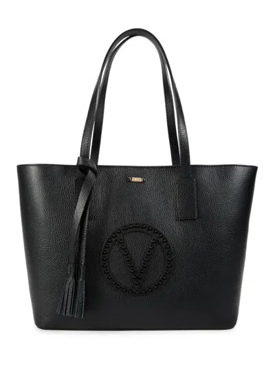 Valentino By Mario Valentino Soho Medallion Leather Tote In Black