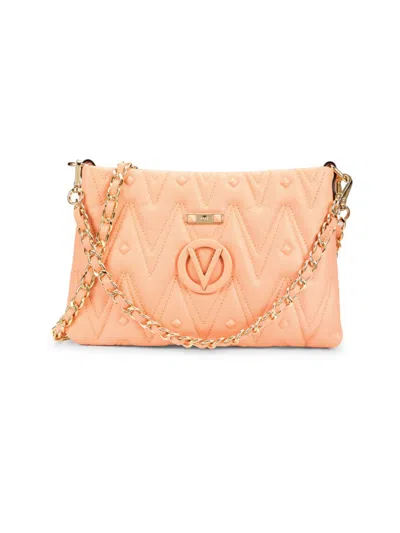 Valentino By Mario Valentino Women's Vanille Chevron Leather Crossbody Bag In Peach Blush