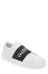Valentino By Mario Valentino Zeus Slip-on Sneaker In White Black