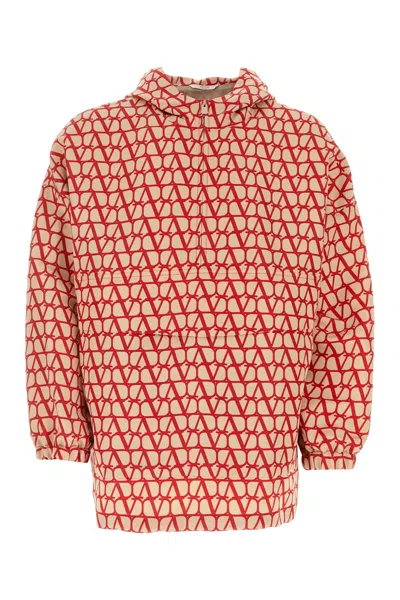 Valentino Toile Iconographe Silk Caban Jacket In Red