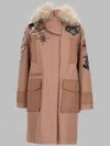 Valentino Embroidered Concealed Zip-front Jacket In Brown