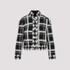 Valentino Womens Tweed Check-print Knitted Jacket Nero Avorio In Na Nero Avorio