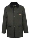 Valentino Quilted Shirt Jacket With "vlogo" Patch In Green