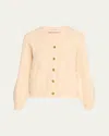 Valentino Cable Knit Button Down Cardigan In Nude