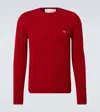 Valentino Cable-knit Cashmere Sweater In Red