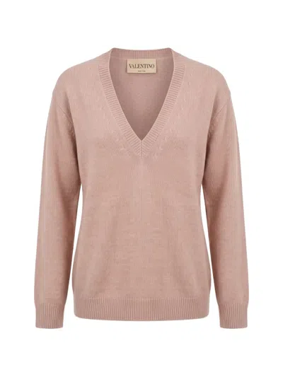 Valentino Cashmere V-neck Long-sleeve Jumper In Multi